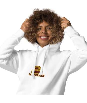 Sweat à capuche unisexe en coton Camperfan marron/yellow brodé français