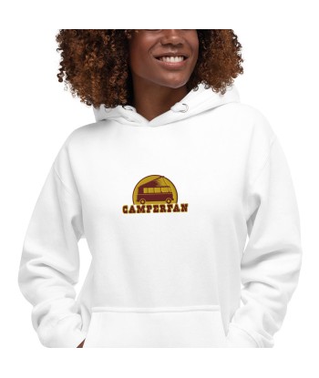 Sweat à capuche unisexe en coton Camperfan marron/yellow brodé français