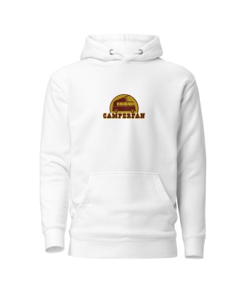 Sweat à capuche unisexe en coton Camperfan marron/yellow brodé français