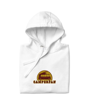 Sweat à capuche unisexe en coton Camperfan marron/yellow brodé français