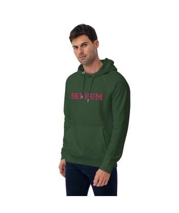 Sweat à capuche écologique Raglan unisexe Ski Bum grand motif brodé flamingo vente chaude votre 