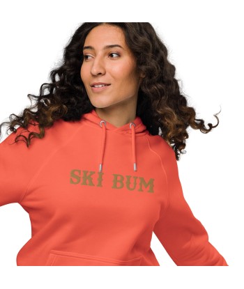 Sweat à capuche écologique Raglan unisexe Ski Bum grand motif brodé old gold l'évolution des habitudes 