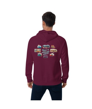 Sweat à capuche écologique Raglan unisexe Square Vintage Campers Home is where you park it brodé blanc Véritable concentré