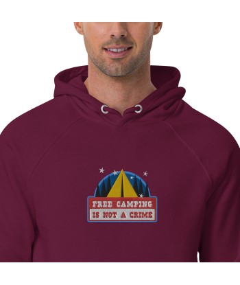 Sweat à capuche écologique Raglan unisexe Free camping is not a crime graphic brodé multicolore Faites des économies