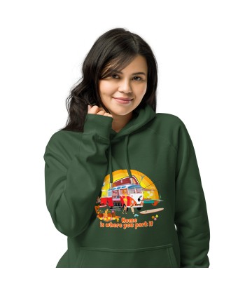 Sweat à capuche écologique Raglan unisexe Ultra Combi Home is where you park it Livraison rapide