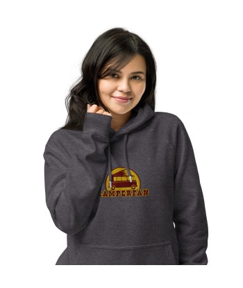 Sweat à capuche écologique Raglan unisexe Camperfan brodé marron/gold 2024