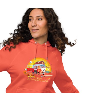 Sweat à capuche écologique Raglan unisexe Ultra Combi Home is where you park it Livraison rapide