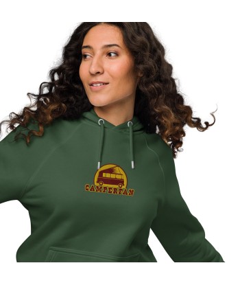 Sweat à capuche écologique Raglan unisexe Camperfan brodé marron/gold 2024