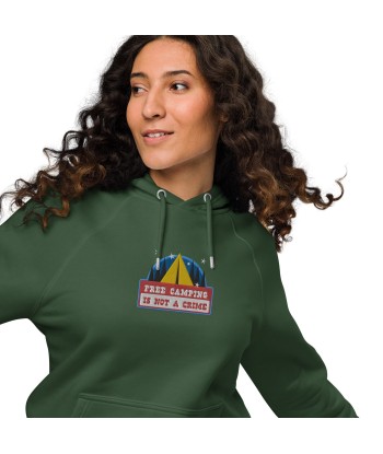 Sweat à capuche écologique Raglan unisexe Free camping is not a crime graphic brodé multicolore Faites des économies