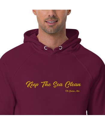 Sweat à capuche écologique Raglan unisexe Keep The Sea Clean grand motif brodé gold Vous souhaitez 