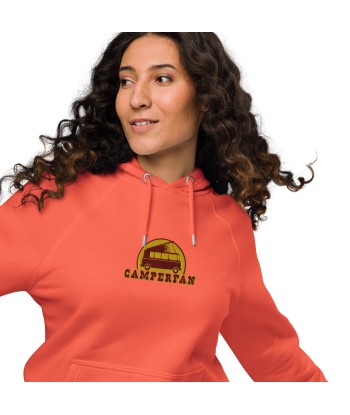 Sweat à capuche écologique Raglan unisexe Camperfan brodé marron/gold 2024