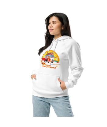 Sweat à capuche écologique Raglan unisexe Ultra Combi Home is where you park it Livraison rapide