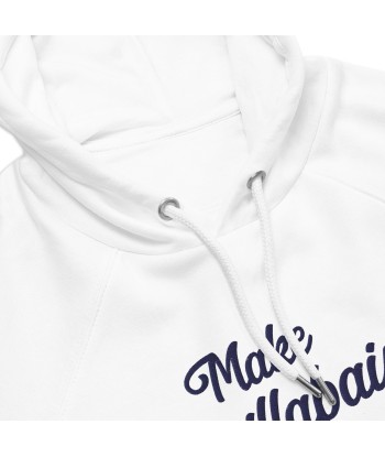 Sweat à capuche écologique Raglan unisexe Make Bouillabaisse Not War grand motif brodé navy de pas cher