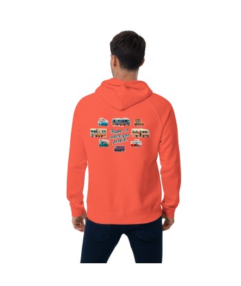 Sweat à capuche écologique Raglan unisexe Square Vintage Campers Home is where you park it brodé blanc Véritable concentré