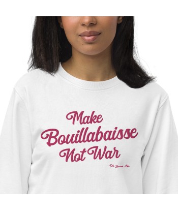 Sweat écologique unisexe Make Bouillabaisse Not War grand motif flamingo brodé en ligne