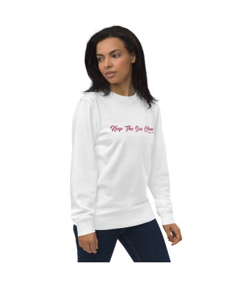 Sweat écologique unisexe Keep The Sea Clean grand motif flamingo brodé pas chere