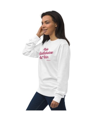 Sweat écologique unisexe Make Bouillabaisse Not War grand motif flamingo brodé en ligne