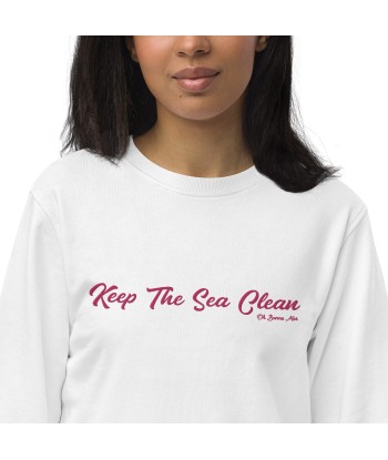 Sweat écologique unisexe Keep The Sea Clean grand motif flamingo brodé pas chere