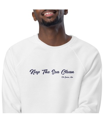 Sweatshirt écologique raglan unisexe Keep The Sea Clean grand motif navy brodé votre restaurant rapide dans 