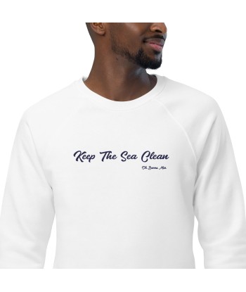 Sweatshirt écologique raglan unisexe Keep The Sea Clean grand motif navy brodé votre restaurant rapide dans 