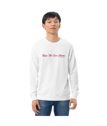 Sweat écologique unisexe Keep The Sea Clean grand motif flamingo brodé pas chere