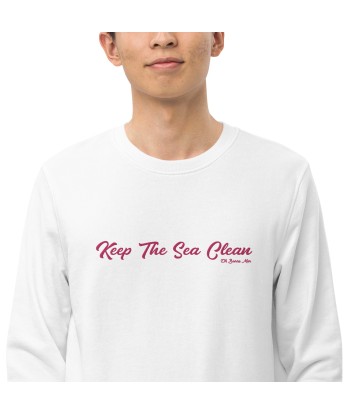 Sweat écologique unisexe Keep The Sea Clean grand motif flamingo brodé pas chere