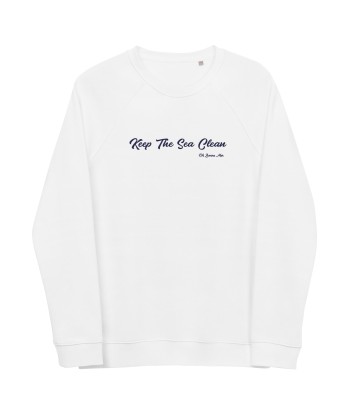 Sweatshirt écologique raglan unisexe Keep The Sea Clean grand motif navy brodé votre restaurant rapide dans 