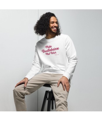 Sweat écologique unisexe Make Bouillabaisse Not War grand motif flamingo brodé en ligne