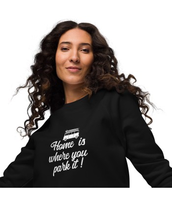 Sweatshirt écologique raglan unisexe White Surf Combi Home is where you park it l'achat 