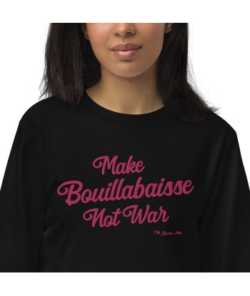 Sweat écologique unisexe Make Bouillabaisse Not War grand motif flamingo brodé en ligne