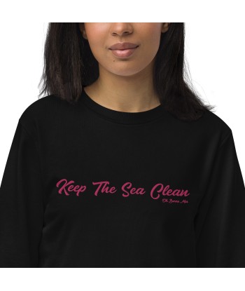 Sweat écologique unisexe Keep The Sea Clean grand motif flamingo brodé pas chere