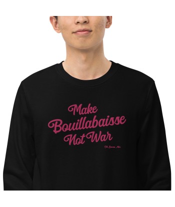 Sweat écologique unisexe Make Bouillabaisse Not War grand motif flamingo brodé en ligne