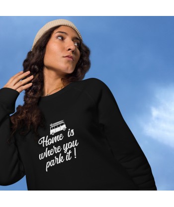 Sweatshirt écologique raglan unisexe White Surf Combi Home is where you park it l'achat 