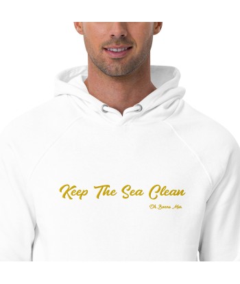 Sweat à capuche écologique Raglan unisexe Keep The Sea Clean grand motif brodé gold Vous souhaitez 