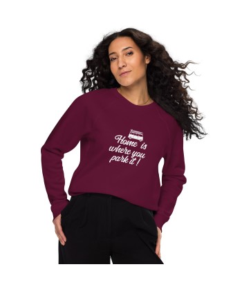 Sweatshirt écologique raglan unisexe White Surf Combi Home is where you park it l'achat 