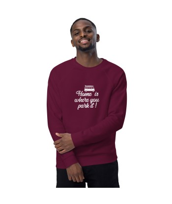 Sweatshirt écologique raglan unisexe White Surf Combi Home is where you park it l'achat 