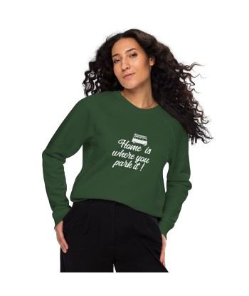 Sweatshirt écologique raglan unisexe White Surf Combi Home is where you park it l'achat 