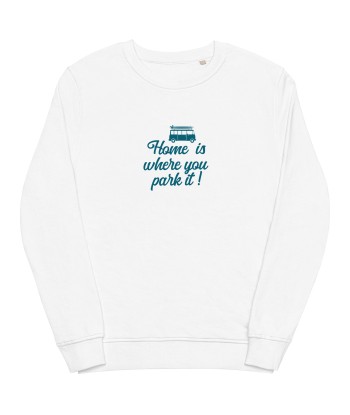 Sweat écologique unisexe Blue Surf Combi Home is where you park it en ligne des produits 