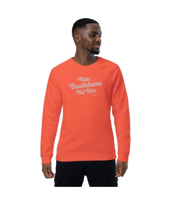 Sweatshirt écologique raglan unisexe Make Bouillabaisse Not War grand motif brodé blanc store