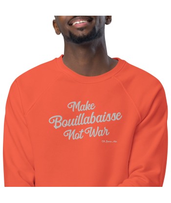 Sweatshirt écologique raglan unisexe Make Bouillabaisse Not War grand motif brodé blanc store