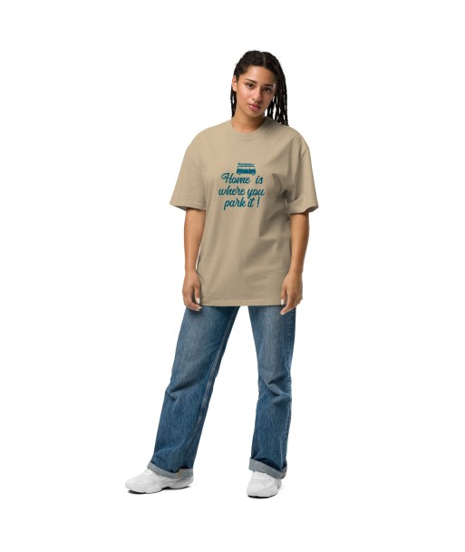 T-shirt oversize épais en coton Blue Surf Combi Home is where you park it paiement sécurisé