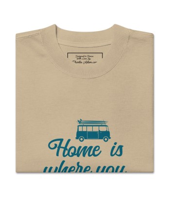 T-shirt oversize épais en coton Blue Surf Combi Home is where you park it paiement sécurisé