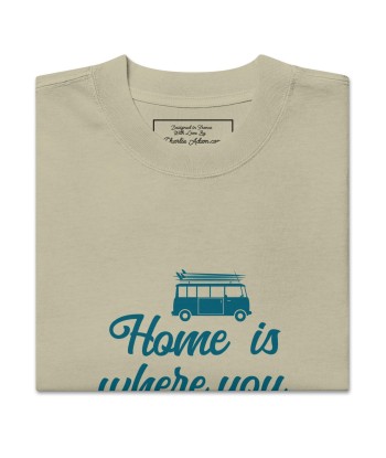 T-shirt oversize épais en coton Blue Surf Combi Home is where you park it paiement sécurisé