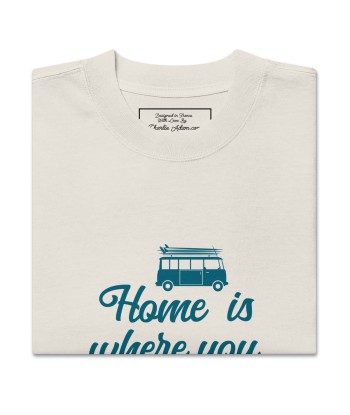 T-shirt oversize épais en coton Blue Surf Combi Home is where you park it paiement sécurisé