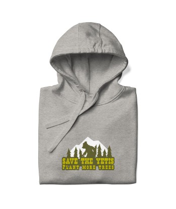 Sweat à capuche unisexe en coton Save the Yetis, Plant more Trees Livraison rapide