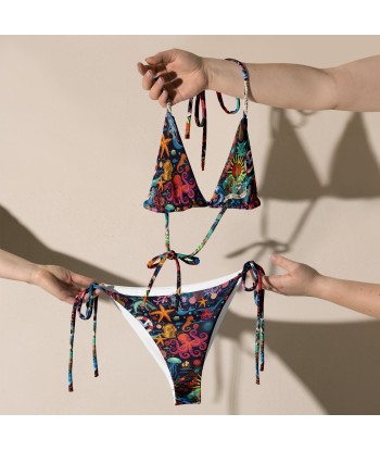 Bikini de bain recyclé Oh Bonne Mer Dark Blue sur le site 