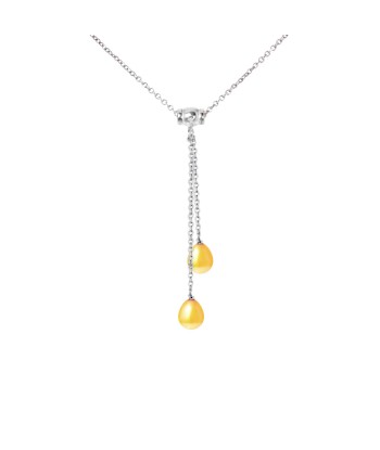 Collier Toi & Moi 2 Perles de Culture d'Eau Douce- Diamètre 7-8 mm Gold- la livraison gratuite