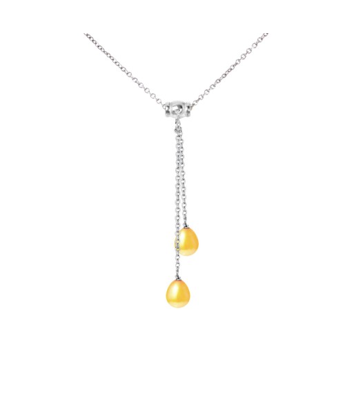 Collier Toi & Moi 2 Perles de Culture d'Eau Douce- Diamètre 7-8 mm Gold- la livraison gratuite