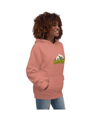 Sweat à capuche unisexe en coton Save the Yetis, Plant more Trees Livraison rapide