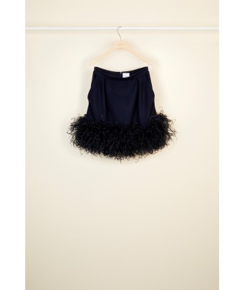 Feather-embellished pleated skirt la chaussure